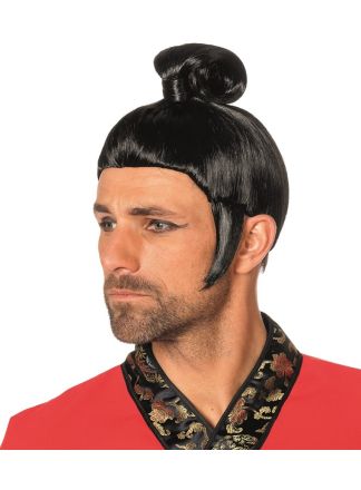 Pruik Samurai  zwart