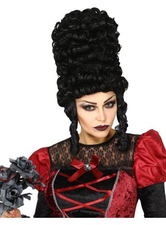 Black extra tall Gothic wig