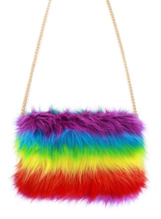 Schoudertas bont regenboog print