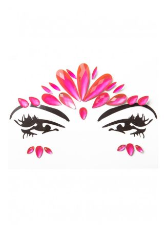 Neon glow gezichtssticker roze