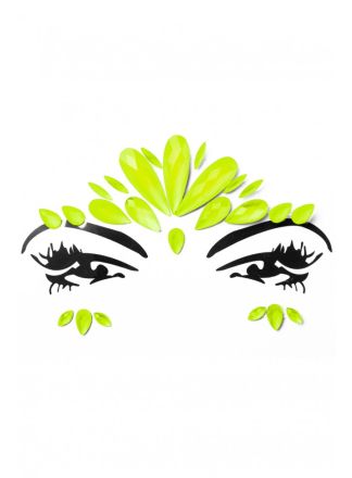 Neon glow gezichtssticker yellow