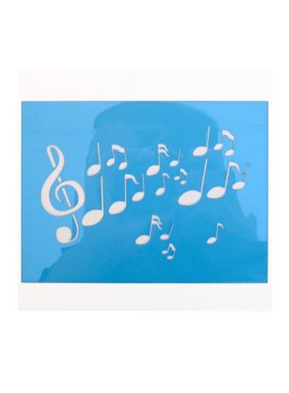 Paint sjabloon muzieknoten 12x16cm.