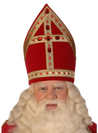 Kokermijter (Stefan band) fluweel licht rood