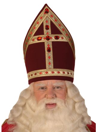 Kokermijter (Stefan band) fluweel donkerrood