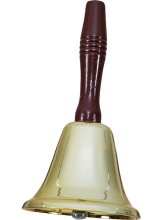 Kerstman bel koper bruin handvat 19cm.