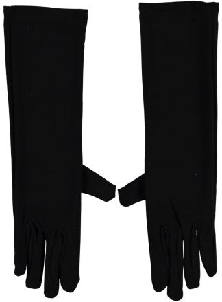 Lange nylon handschoenen zwart