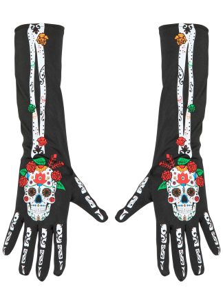 Dia Los Muertos handschoenen 40cm. (one size)