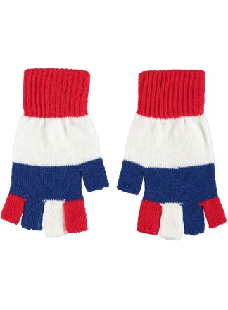 Gebreide Vingerloze handschoen rood-wit-blauw
