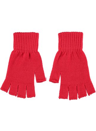 Gebreide vingerloze handschoenen rood
