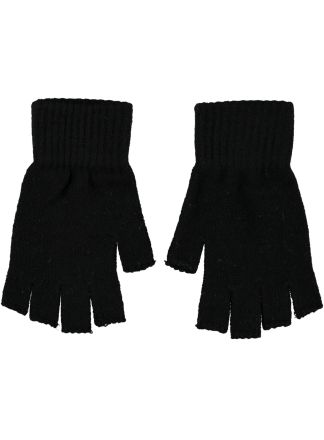 Gebreide vingerloze handschoenen zwart