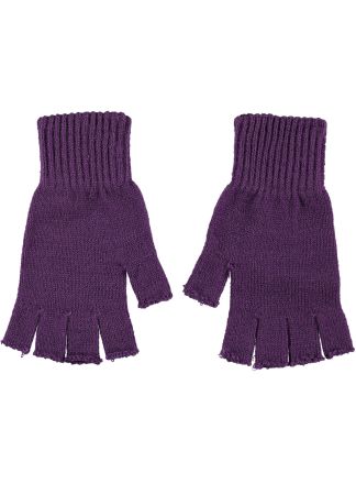 Gebreide vingerloze handschoenen paars