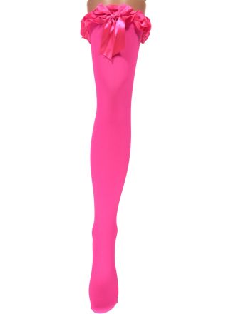 Stay up kousen met strik pink