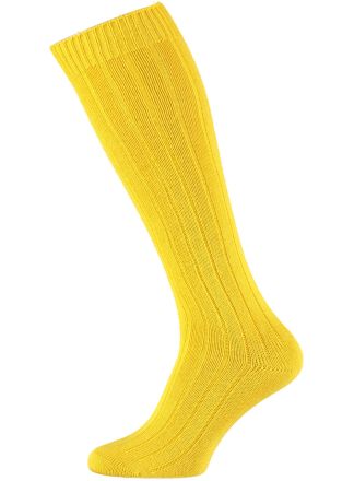 Gebreide kousen effen geel