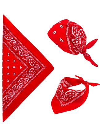Zakdoek bandana rood 55x55cm.
