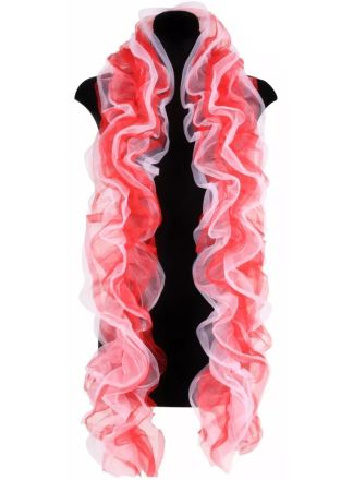 Luxe rood-witte organza boa