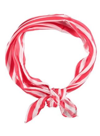Satijnen zakdoek bandana rood-wit