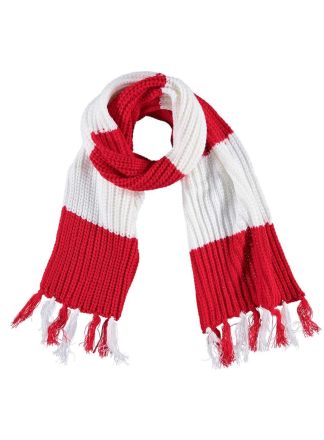 Gebreide carnaval sjaal rood-wit