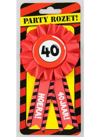 Party Rozet stopbord 40 jaar