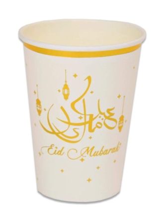 8 Bekers Eid Mubarak Goud 35cl