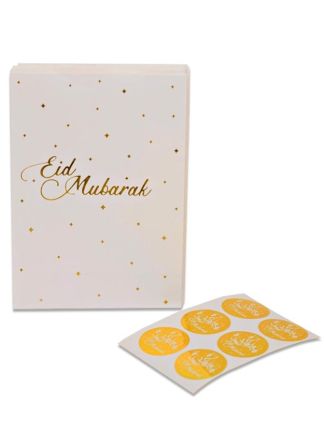 6 Uitdeelzakjes Papier Eid Mubarak 25cm.