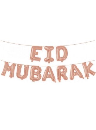Folieballonnen "Eid Mubarak" RoseGoud 40cm.