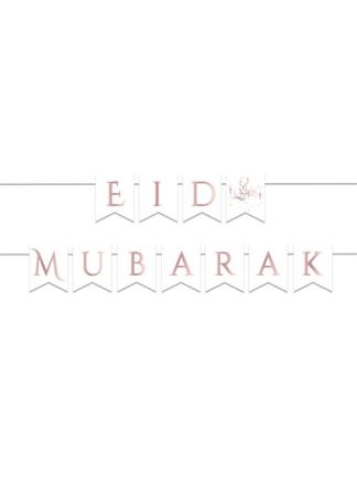 Letterbanner Eid Mubarak rose goud