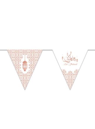 Slinger Eid Mubarak Papier Rosegoud 4,5 meter
