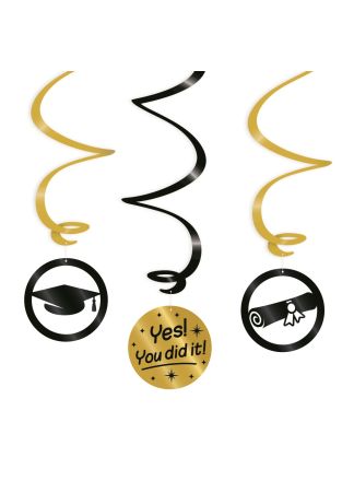 Geslaagd Swirl decorations You did it 3stuks