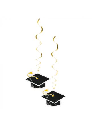 Set 2 Decoratieswirls Graduation dubbelzijdig (85cm.)
