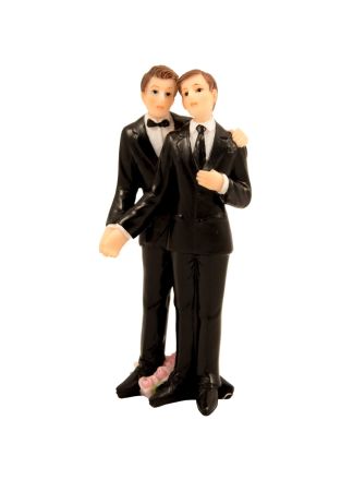 Trouwfiguurtje homo koppel 11cm.