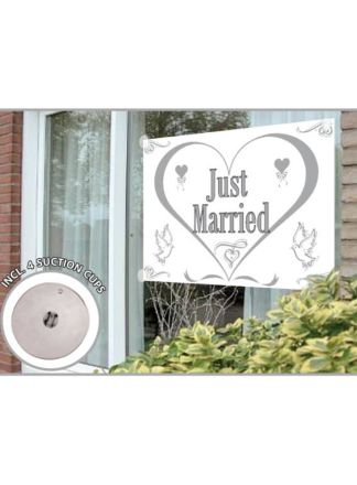 Gevelvlag Just Married 100x150cm.