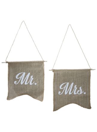 Flags MR & MRS 2stuks 24x24cm.