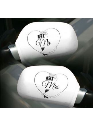 Huwelijk autospiegel hoes MR en MRS