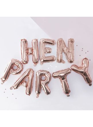 Rose Gold Hen Party Balloon Bunting 250cm.