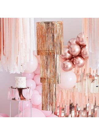 Rose gold fringe kroonluchter 130x40cm