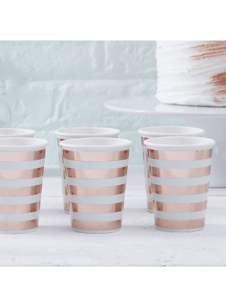 8 mint en rose kleur bekers