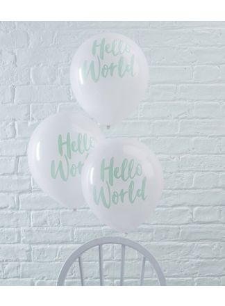 10 Hello World ballonnen mint