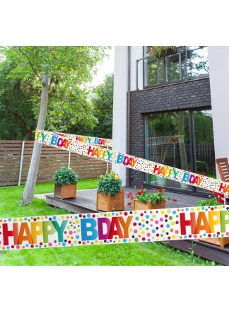 Happy Bday Stippen Markeerlint 15mtr.