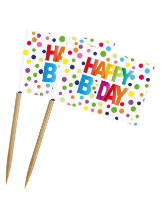 Happy Bday Stippen Prikkers 50stuks