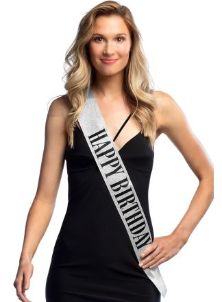 Sjerp Happy Birthday 150cm. Zilver