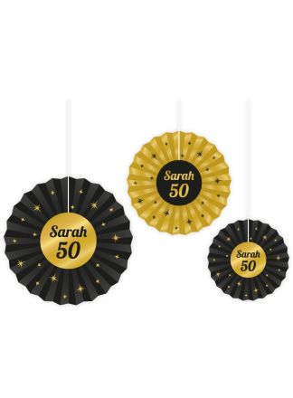 Classy Party Paper Fans Sarah 3stuks.