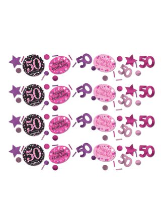 50 jaar sparkling pink confetti 34 gram