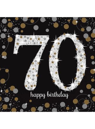 70 jaar servet sparkling 33x33cm. 16stuks