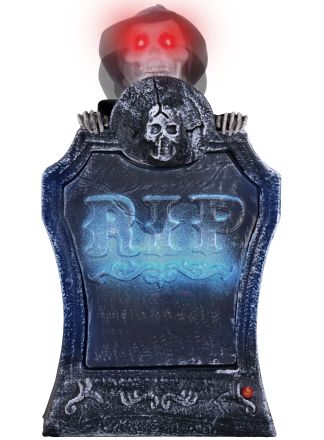 Grafzerk met op en neer gaande doodskop