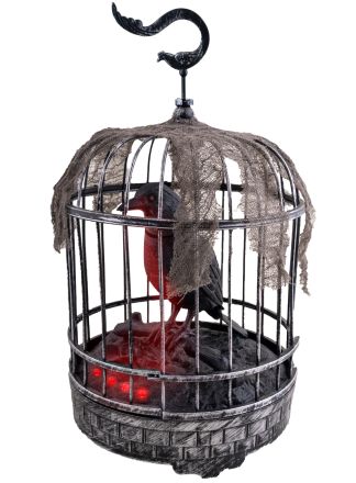 Kraai in kooi 32 cm geanimeerd