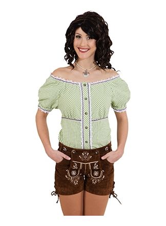 Trachtenblouse groen-wit
