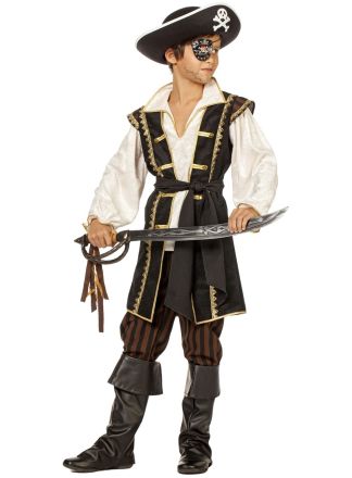 Piraten kostuum jongen bruin 3dlg.