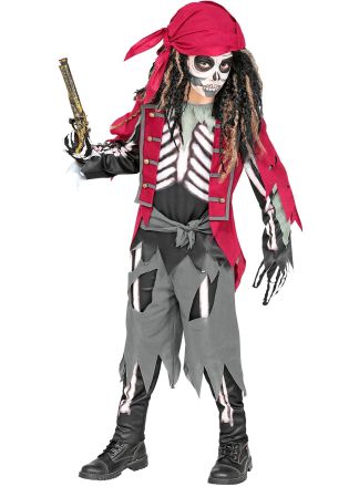 Piraten skeletten kostuum jongens 3dlg.