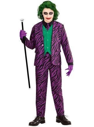 Paars 3dlg. joker kostuum kind