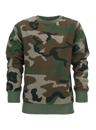 Kinder camo groene sweater